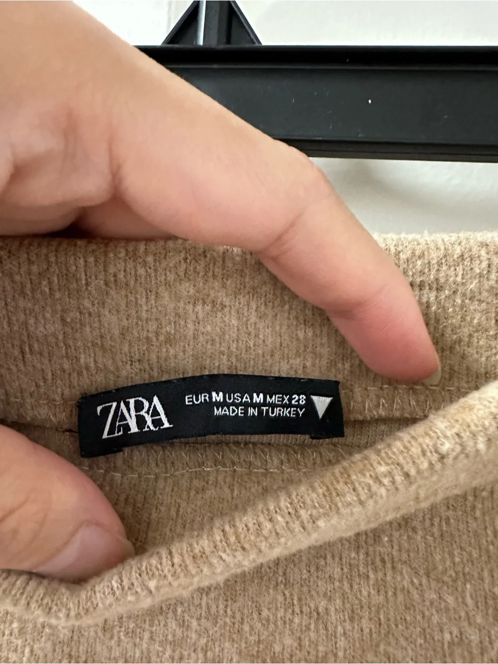 Zara Midi Knit Skirt in Camel Brown